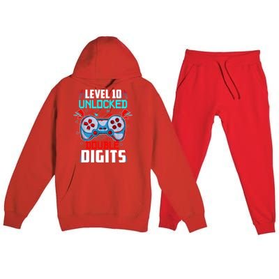 10th Birthday Gift For Boys Double Digits 10 Year Old Gifts Gamer Gift Premium Hooded Sweatsuit Set