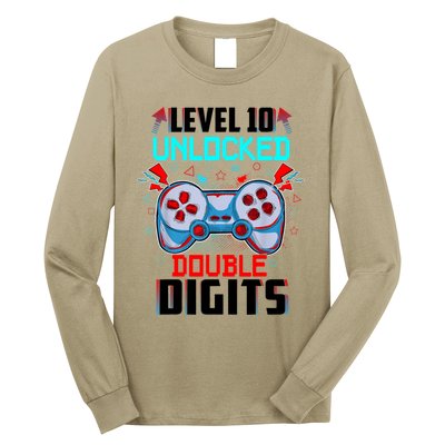 10th Birthday Gift For Boys Double Digits 10 Year Old Gifts Gamer Gift Long Sleeve Shirt