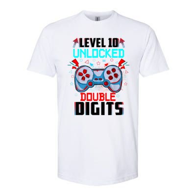 10th Birthday Gift For Boys Double Digits 10 Year Old Gifts Gamer Gift Softstyle CVC T-Shirt