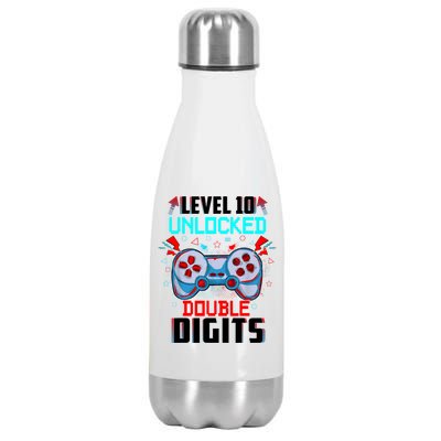 10th Birthday Gift For Boys Double Digits 10 Year Old Gifts Gamer Gift Stainless Steel Insulated Water Bottle