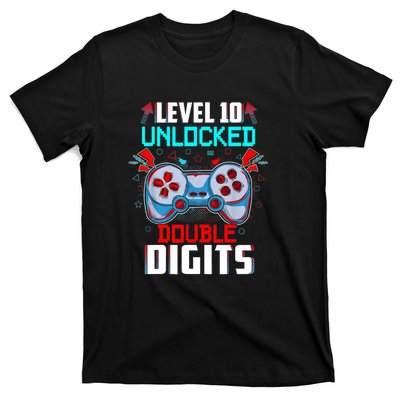 10th Birthday Gift For Double Digits 10 Year Old Gifts Gamer Gift T-Shirt