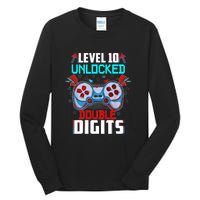 10th Birthday Gift For Double Digits 10 Year Old Gifts Gamer Gift Tall Long Sleeve T-Shirt