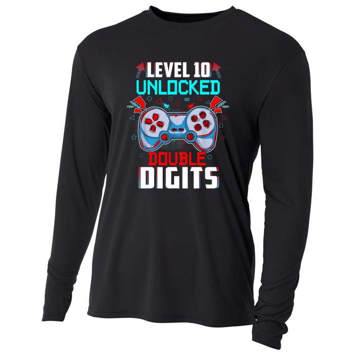 10th Birthday Gift For Double Digits 10 Year Old Gifts Gamer Gift Cooling Performance Long Sleeve Crew