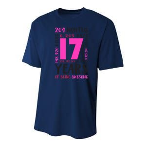 17th Birthday Girl Gifts 17 Year Old Daughter Niece Youth Performance Sprint T-Shirt