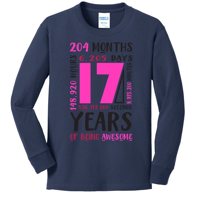 17th Birthday Girl Gifts 17 Year Old Daughter Niece Kids Long Sleeve Shirt