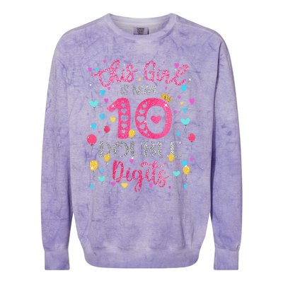 10th Birthday Gift This Is Now 10 Double Digits Colorblast Crewneck Sweatshirt