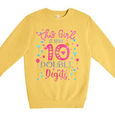 10th Birthday Gift This Is Now 10 Double Digits Premium Crewneck Sweatshirt