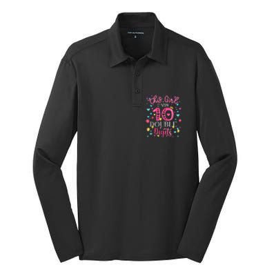 10th Birthday Gift This Is Now 10 Double Digits Silk Touch Performance Long Sleeve Polo