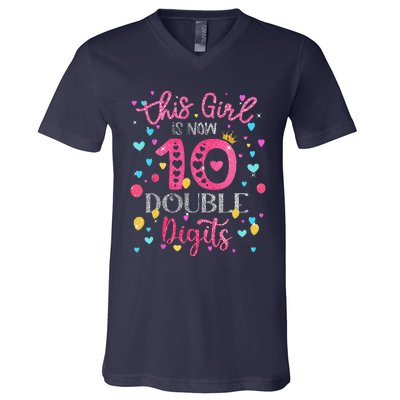 10th Birthday Gift This Is Now 10 Double Digits V-Neck T-Shirt