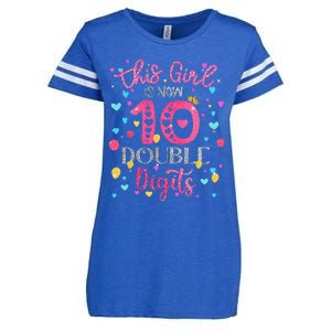 10th Birthday Gift This Is Now 10 Double Digits Enza Ladies Jersey Football T-Shirt