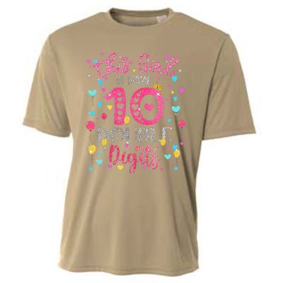 10th Birthday Gift This Is Now 10 Double Digits Cooling Performance Crew T-Shirt