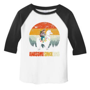 10th Birthday Gifts Awesome Since 2013 Sloth Riding Llama Toddler Fine Jersey T-Shirt