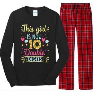 10th Birthday Gift This Is Now 10 Double Digits Long Sleeve Pajama Set