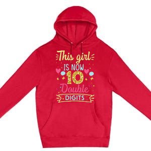 10th Birthday Gift This Is Now 10 Double Digits Premium Pullover Hoodie