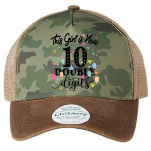 10th Birthday Gifts Shirt This Girl Is Now 10 Double Digits Legacy Tie Dye Trucker Hat