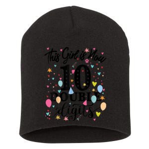 10th Birthday Gifts Shirt This Girl Is Now 10 Double Digits Short Acrylic Beanie