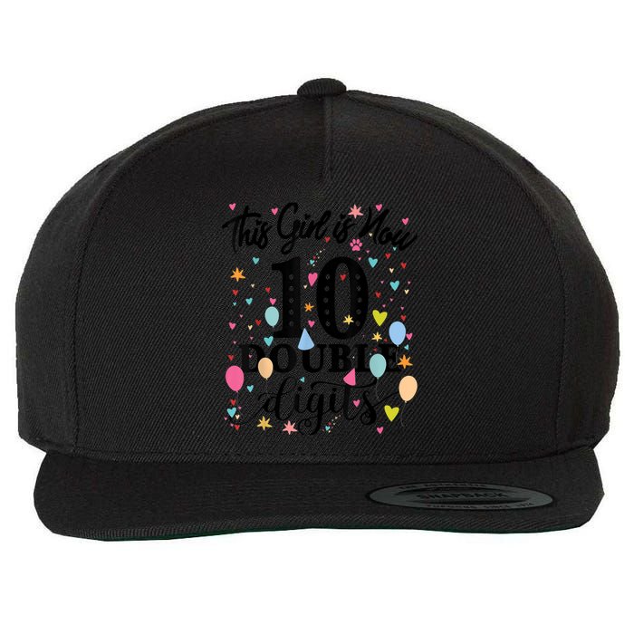 10th Birthday Gifts Shirt This Girl Is Now 10 Double Digits Wool Snapback Cap