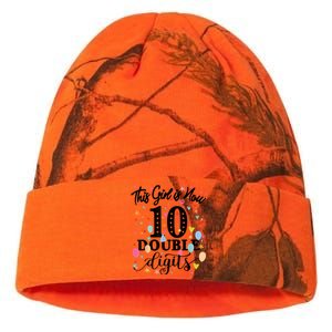 10th Birthday Gifts Shirt This Girl Is Now 10 Double Digits Kati Licensed 12" Camo Beanie