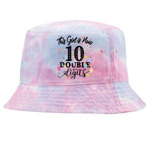 10th Birthday Gifts Shirt This Girl Is Now 10 Double Digits Tie-Dyed Bucket Hat