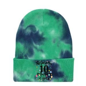 10th Birthday Gifts Shirt This Girl Is Now 10 Double Digits Tie Dye 12in Knit Beanie