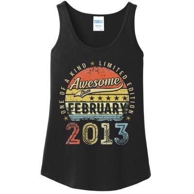 10th Birthday Gift Awesome Since February 2013 10 Year Old Cute Ladies Essential Tank