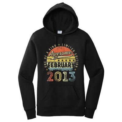 10th Birthday Gift Awesome Since February 2013 10 Year Old Cute Women's Pullover Hoodie