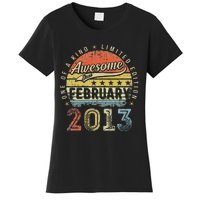 10th Birthday Gift Awesome Since February 2013 10 Year Old Cute Women's T-Shirt