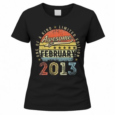 10th Birthday Gift Awesome Since February 2013 10 Year Old Cute Women's T-Shirt