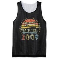 14th Birthday Gift Awesome Since January 2009 14 Year Old Mesh Reversible Basketball Jersey Tank