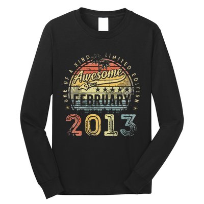 10th Birthday Gift Awesome Since February 2013 10 Year Old Long Sleeve Shirt