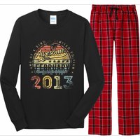 10th Birthday Gift Awesome Since February 2013 10 Year Old Long Sleeve Pajama Set