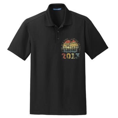 10th Birthday Gift Awesome Since February 2013 10 Year Old Dry Zone Grid Polo