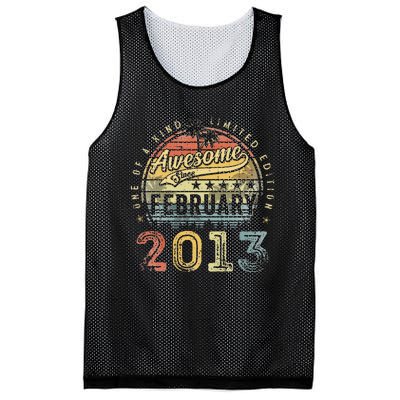 10th Birthday Gift Awesome Since February 2013 10 Year Old Mesh Reversible Basketball Jersey Tank