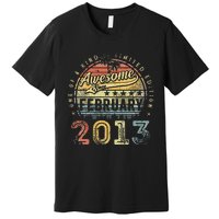 10th Birthday Gift Awesome Since February 2013 10 Year Old Premium T-Shirt