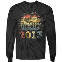 10th Birthday Gift Awesome Since February 2013 10 Year Old Tie-Dye Long Sleeve Shirt