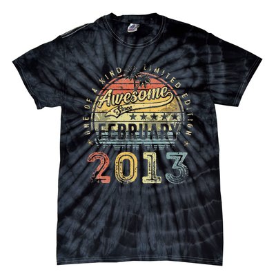 10th Birthday Gift Awesome Since February 2013 10 Year Old Tie-Dye T-Shirt