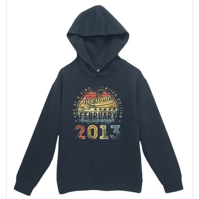 10th Birthday Gift Awesome Since February 2013 10 Year Old Urban Pullover Hoodie