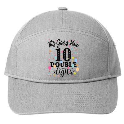 10th Birthday Gifts This Girl Is Now 10 Double Digits 7-Panel Snapback Hat