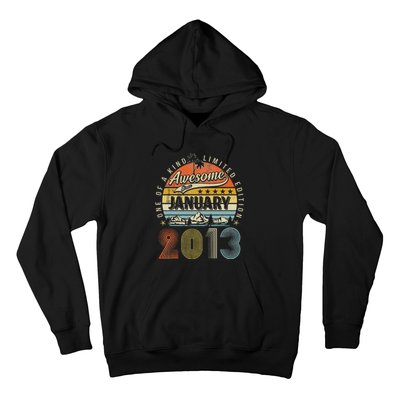 10th Birthday Gift Awesome Since January 2013 10 Year Old Hoodie