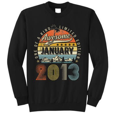 10th Birthday Gift Awesome Since January 2013 10 Year Old Sweatshirt