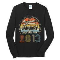 10th Birthday Gift Awesome Since January 2013 10 Year Old Tall Long Sleeve T-Shirt