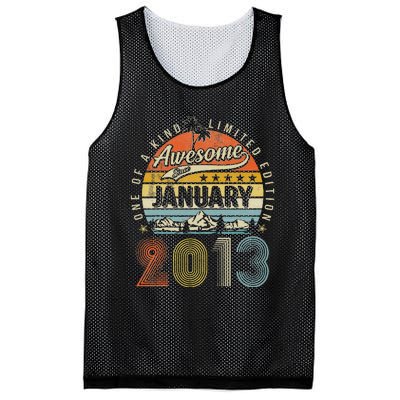 10th Birthday Gift Awesome Since January 2013 10 Year Old Mesh Reversible Basketball Jersey Tank