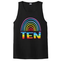 10th Birthday Gift Rainbow Fan 10 Years Olds 10 Bday PosiCharge Competitor Tank