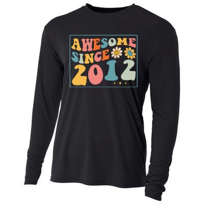 10th Birthday Gifts Awesome Since 2012 10 Years Old Groovy Cooling Performance Long Sleeve Crew