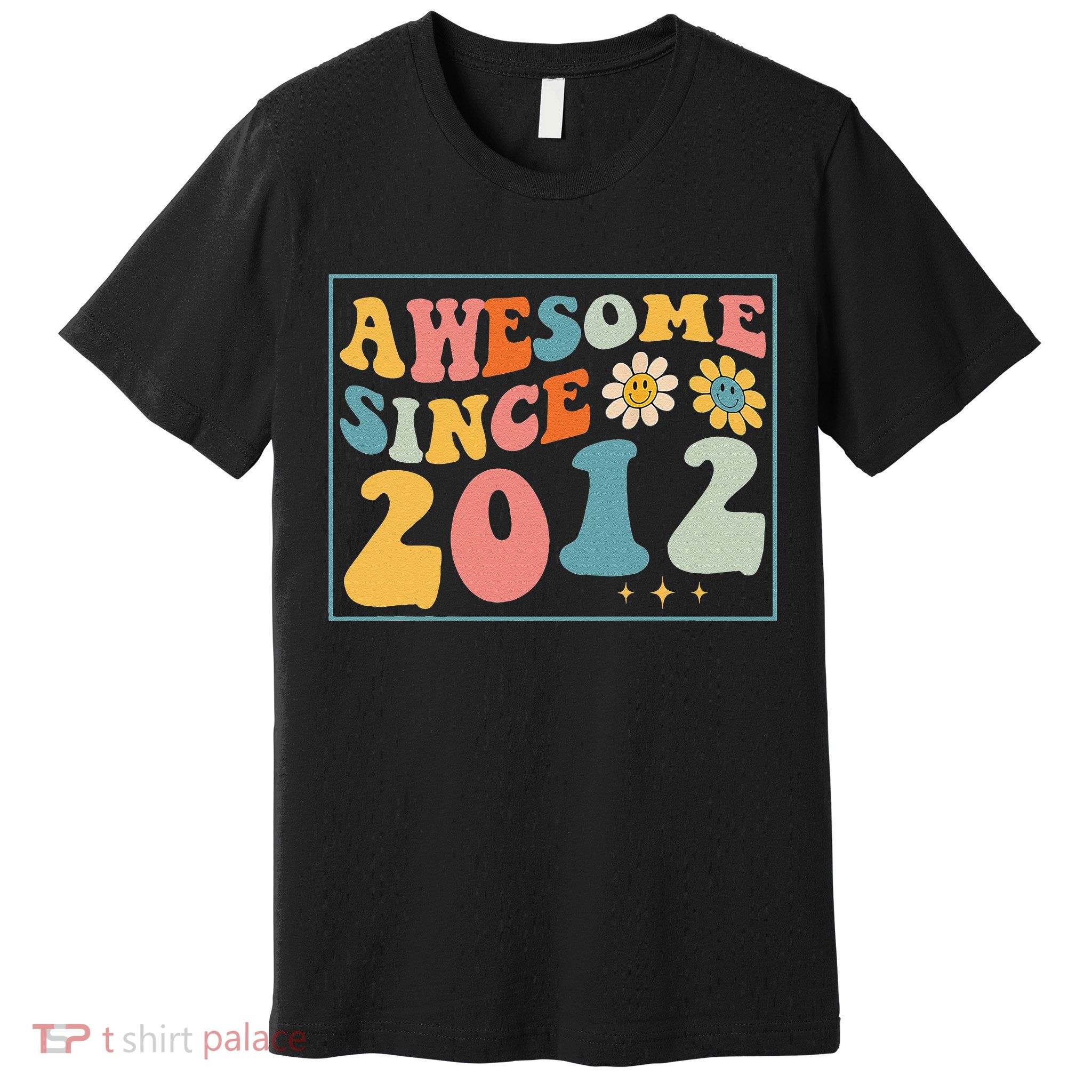 10th Birthday Gifts Awesome Since 2012 10 Years Old Groovy Premium T-Shirt