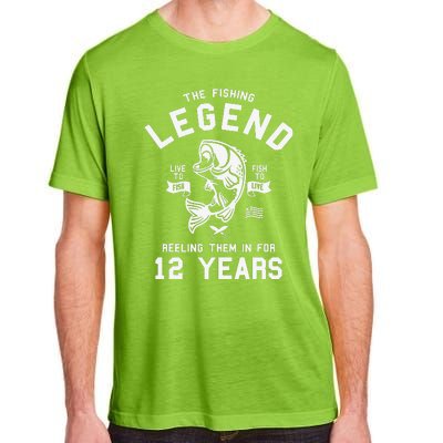 12th Birthday Gift The Fishing Legend 12 Years Fisherman Adult ChromaSoft Performance T-Shirt