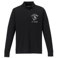 12th Birthday Gift The Fishing Legend 12 Years Fisherman Performance Long Sleeve Polo