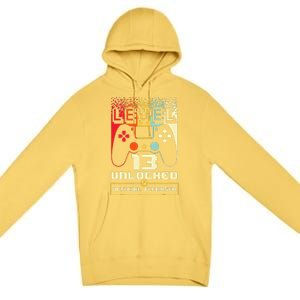 13th Birthday Gift Level 13 Unlocked Officialnager Premium Pullover Hoodie