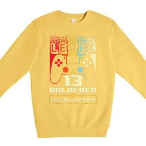 13th Birthday Gift Level 13 Unlocked Officialnager Premium Crewneck Sweatshirt