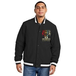 13th Birthday Gift Level 13 Unlocked Officialnager Insulated Varsity Jacket